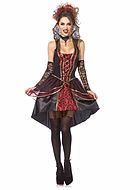 Vampire queen, costume dress, lacing, stay up collar
